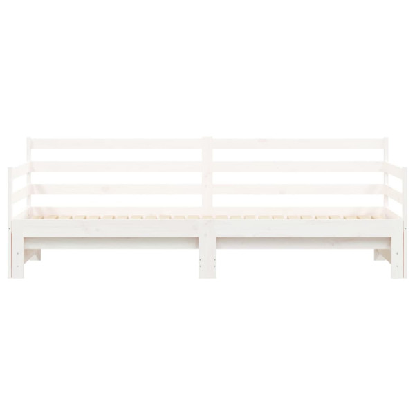Sofá-cama com gavetão 90x190 cm madeira de pinho maciça branco M 5