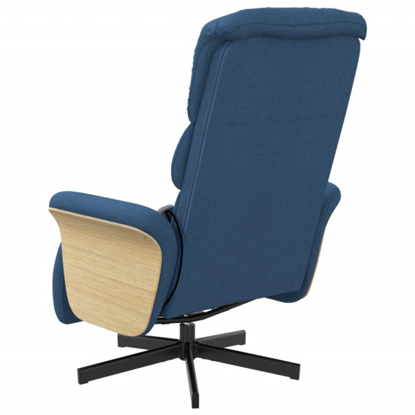 Sillón reclinable de masaje con reposapiés tela azul M 5
