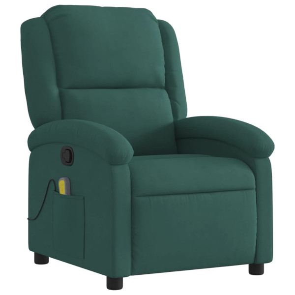 Sillón de masaje reclinable de terciopelo verde oscuro M 3