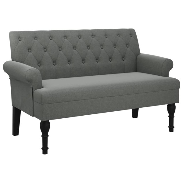 Banco con respaldo tela gris oscuro 120x62x75.5 cm M 2