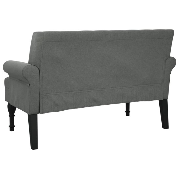 Banco con respaldo tela gris oscuro 120x62x75.5 cm M 5