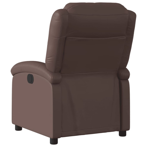 Sillón reclinable de cuero sintético marrón M 5