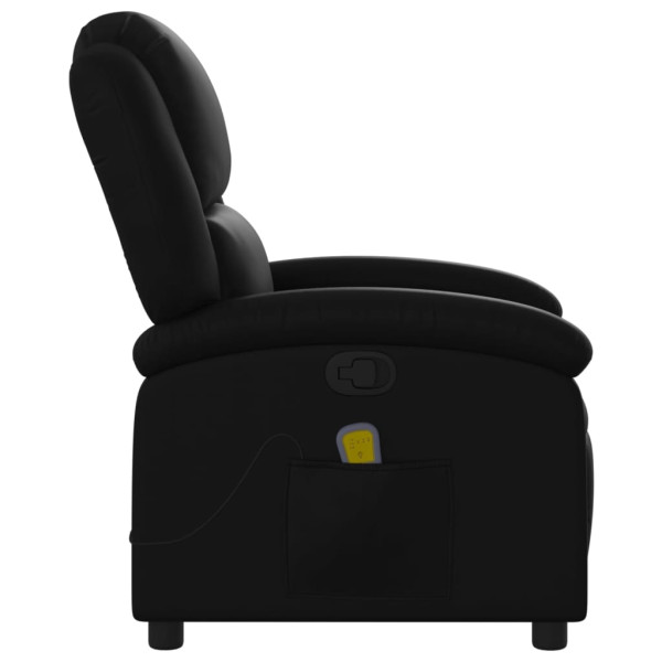 Sillón de masaje reclinable cuero sintético negro M 3