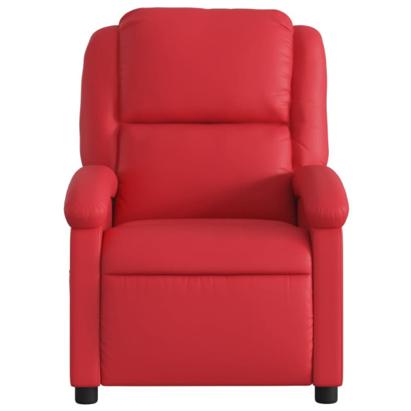 Sillón reclinable de cuero sintético rojo M 3