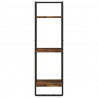 Estantería de pared 3 niveles madera roble ahumado 30x25x100 cm 4