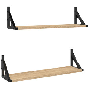 Estantes de pared 2 unidades roble Sonoma 60x15x15.5 cm H