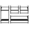 Estantes de pared con barras 4 pzas madera de ingeniería negro 4