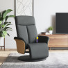 Sillón reclinable de masaje con reposapiés tela gris oscuro 1