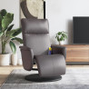 Sillón reclinable de masaje con reposapiés cuero sintético gris 1