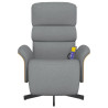 Sillón reclinable de masaje con reposapiés tela gris claro 3