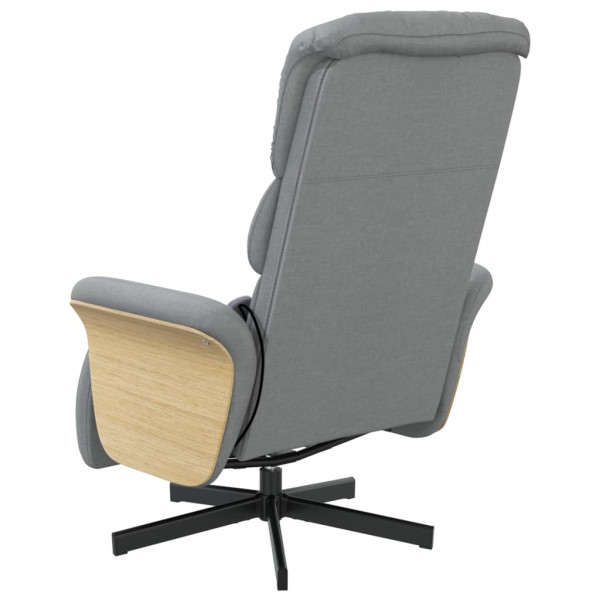 Sillón reclinable de masaje con reposapiés tela gris claro M 5