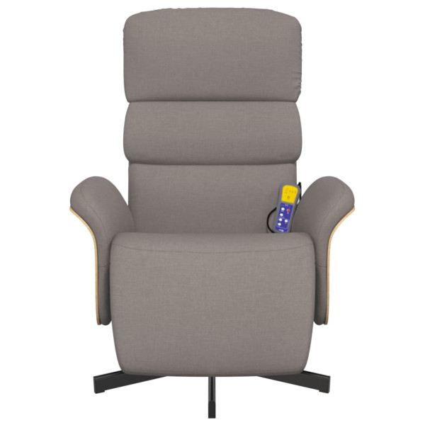 Cadeira massagens reclin. c/ apoio pés tecido cinza-acastanhado M 3