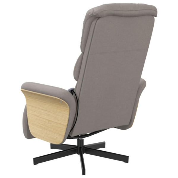 Sillón reclinable de masaje con reposapiés tela gris taupe M 5