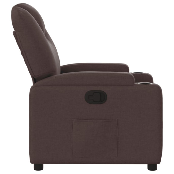 Sillón de masaje reclinable de tela marrón oscuro M 4