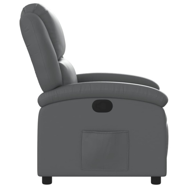 Sillón reclinable de cuero sintético gris M 4