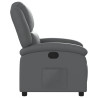 Sillón reclinable de cuero sintético gris 4