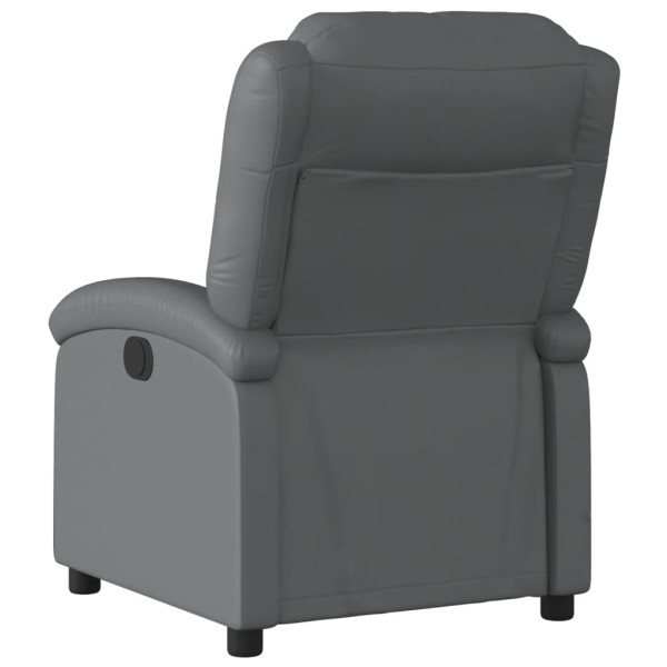 Sillón reclinable de cuero sintético gris M 5
