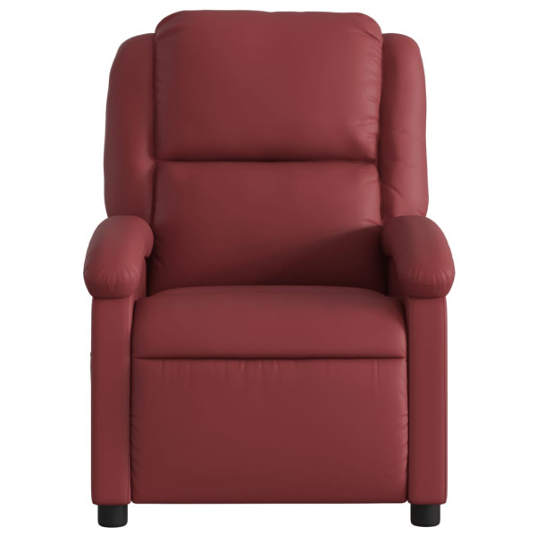 Sillón de masaje reclinable cuero sintético rojo tinto M 4