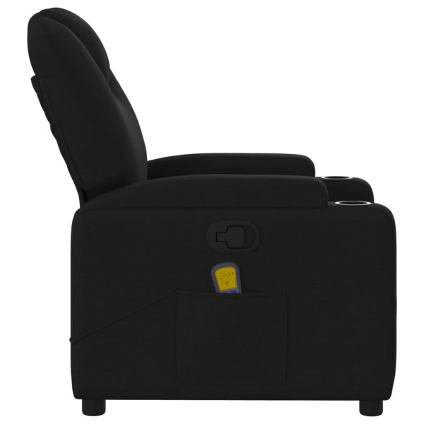 Sillón reclinable de masaje de tela negro M 5