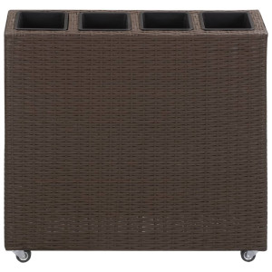 Arrate com 4 panelas de ratão preto sintético 80x22x79 cm H