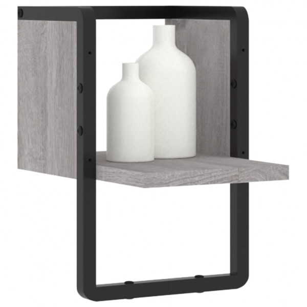 Estante de pared con barra gris Sonoma 20x25x30 cm M 3
