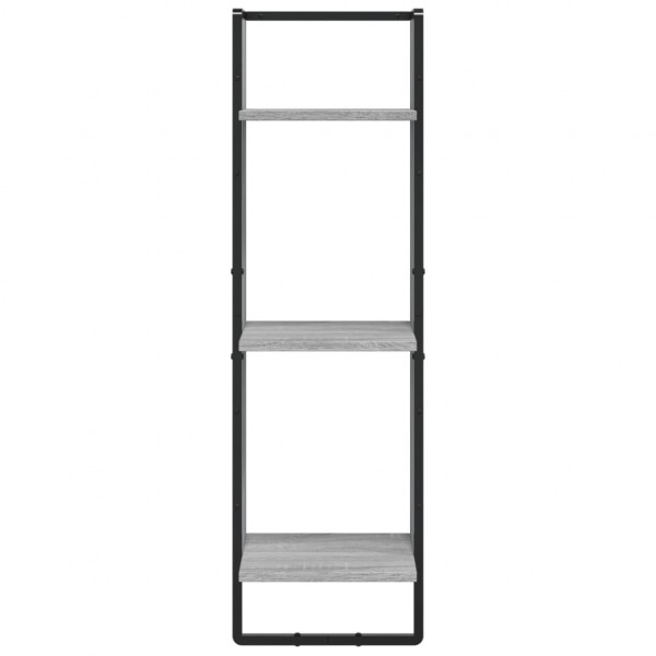 Estantería de pared 3 niveles madera gris Sonoma 30x25x100 cm M 4