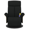 Sillón reclinable de masaje con reposapiés tela negra 3