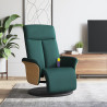 Sillón reclinable de masaje con reposapiés tela verde oscuro 1