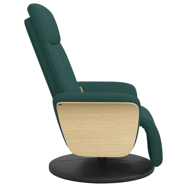 Sillón reclinable de masaje con reposapiés tela verde oscuro M 4
