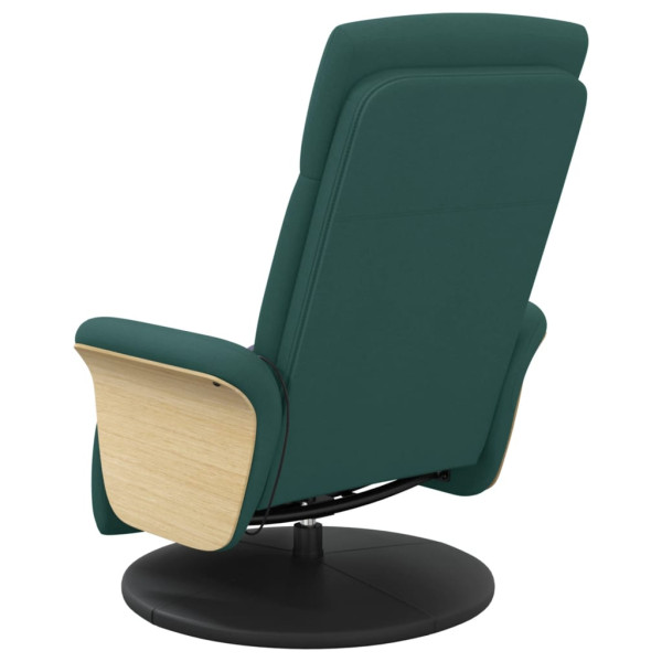 Sillón reclinable de masaje con reposapiés tela verde oscuro M 5
