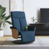 Sillón reclinable de masaje con reposapiés tela azul 1