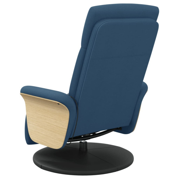 Sillón reclinable de masaje con reposapiés tela azul M 5