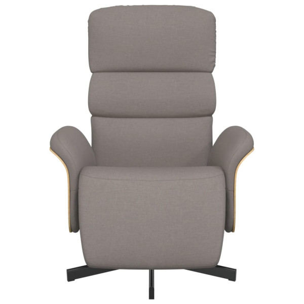 Sillón reclinable con reposapiés tela gris taupe M 3