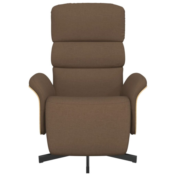 Sillón reclinable con reposapiés tela marrón M 3