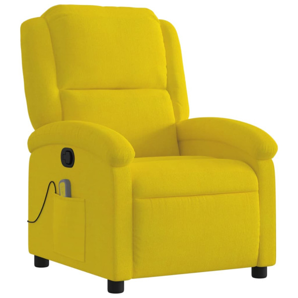Poltrona de massagens reclinável veludo amarelo M 3