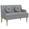 Banco con cojines tela gris claro 113x64.5x75.5 cm 2