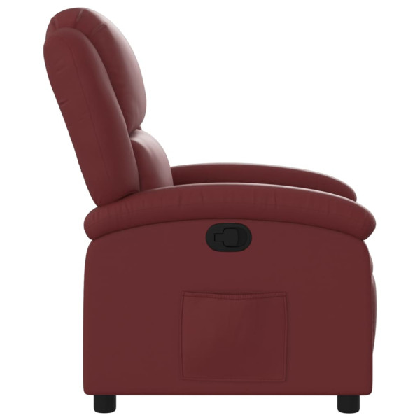 Sillón reclinable de cuero sintético rojo tinto M 4