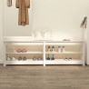 Banco zapatero de madera maciza de pino blanco 160x36.5x50 cm 3