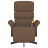 Sillón reclinable de masaje con reposapiés tela marrón 3