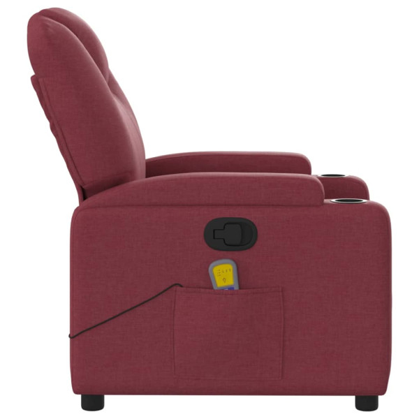 Poltrona de massagens reclinável tecido vermelho tinto M 5