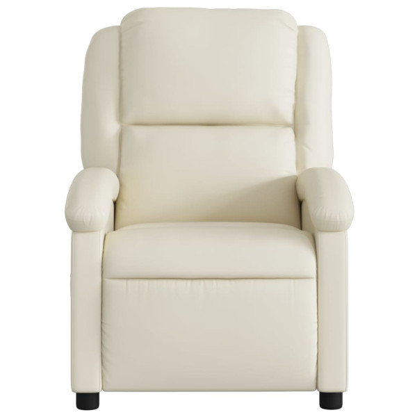 Sillón reclinable de masaje cuero sintético crema M 4