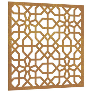 Adorno de pared de jardín acero corten diseño morisco 55x55 cm H
