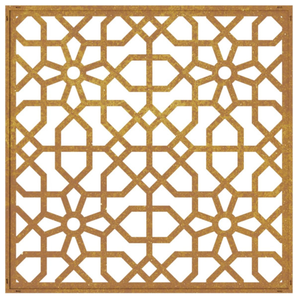 Decoração p/ muro de jardim 55x55 cm aço corten design árabe M 5