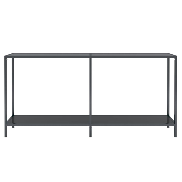 Mesa consola vidrio templado negro 160x35x75.5 cm M 3