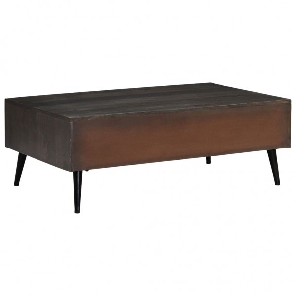Mesa de centro de madera de mango maciza 100x60x35 cm M 5