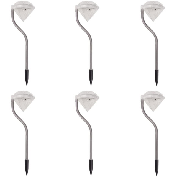 Lámparas LED solares para jardín 6 unidades 9x7.8x29.5 cm D