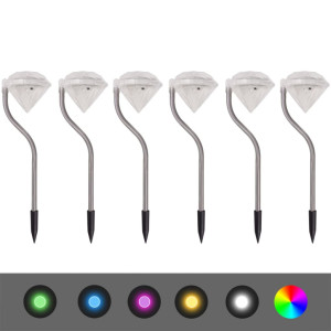 Iluminação de jardim luz LED solar. 6 pcs. 9x7.8x29.5 cm H