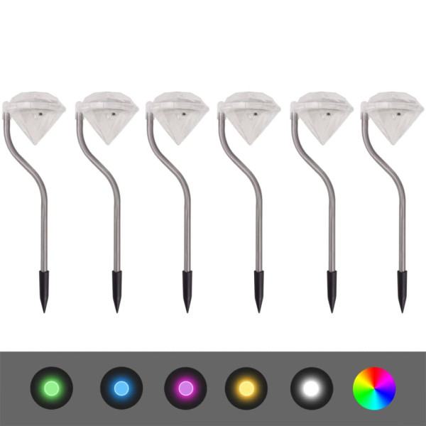 Iluminação de jardim luz LED solar. 6 pcs. 9x7.8x29.5 cm M 2