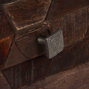 Mesa de centro de madera maciza reciclada 100x60x35 cm H