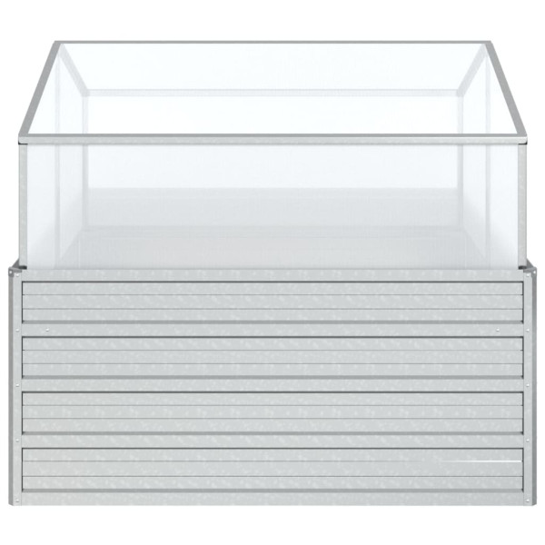 Arriate con invernadero plateado 100x100x85 cm M 4